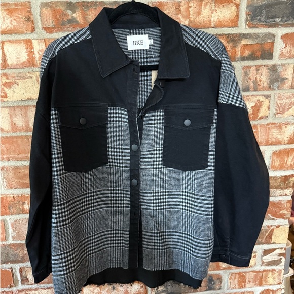 BKE denim and pieced flannel jacket - Picture 2 of 9